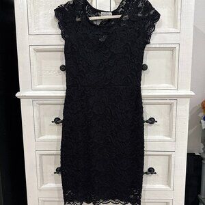 Ci Sono Lace Stretch Fitted Cap Sleeve Dress Formal Guest Size Small Black